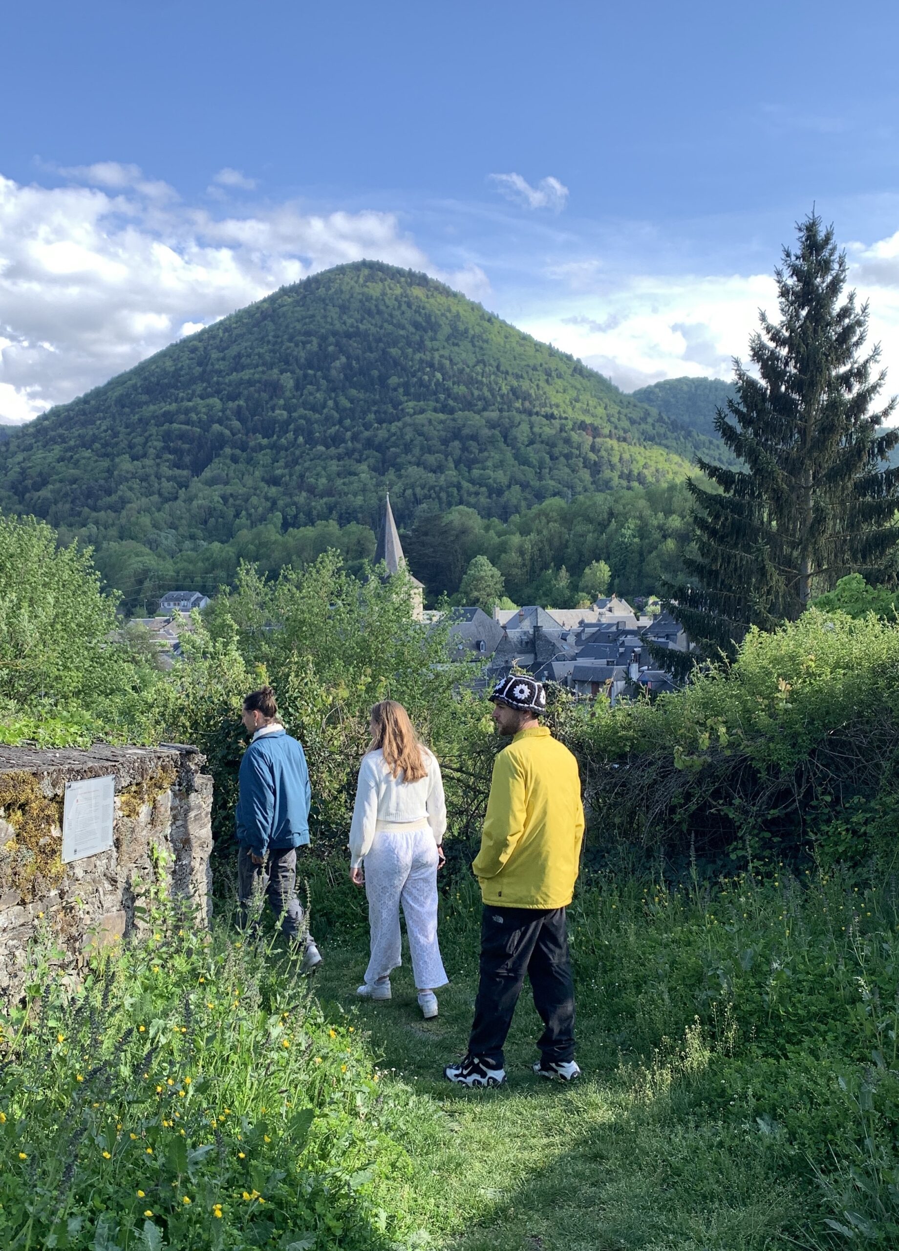 Vue sur un village de montagne dans les Pyrénées, entouré de nature